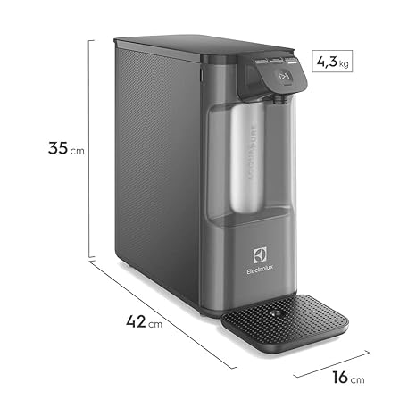 Purificador de Água Gelada Fria e Natural Elétrico Compacto Eletronico placa Electrolux Filtro refil 6 meses ou 3000l Painel Touch Bivolt