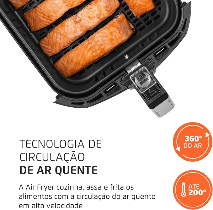 Fritadeira Sem Óleo Air Fryer 5L, Mondial, Preto/Inox, 1900W, BVOLT - AFN-50-BI