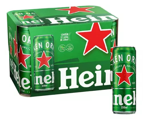 Super Combo Cerveja Heineken Sleek Pack 12 Latas 350ml  (Compre 4 leva 5 + Dois Copo) Personalizado. LP